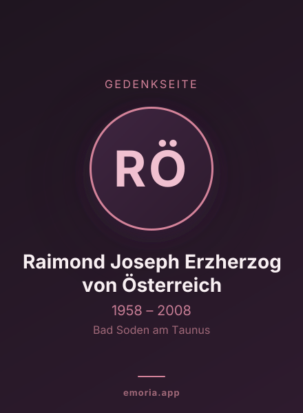 Gedenkportrait von Raimond Joseph Erzherzog von Österreich