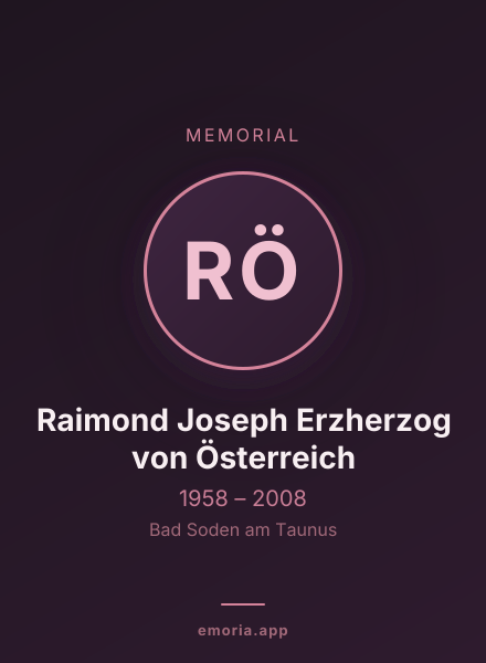 Memorial portrait of Raimond Joseph Erzherzog von Österreich