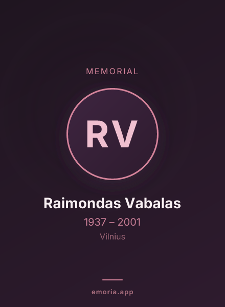 Memorial portrait of Raimondas Vabalas