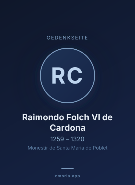Gedenkportrait von Raimondo Folch VI de Cardona