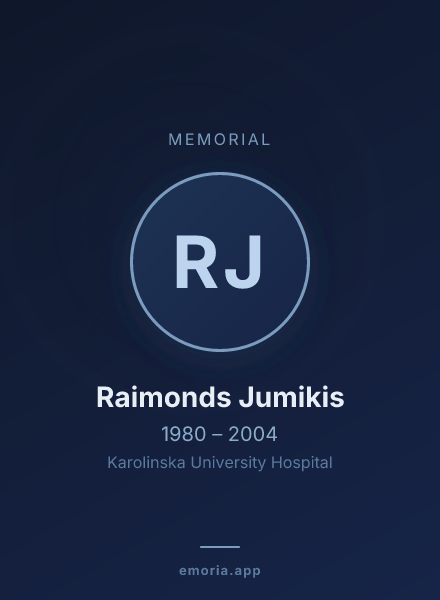 Memorial portrait of Raimonds Jumikis