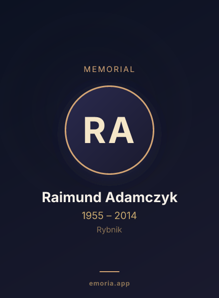 Memorial portrait of Raimund Adamczyk