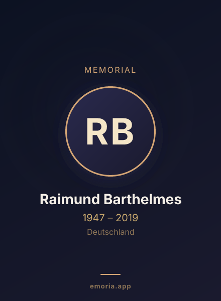 Memorial portrait of Raimund Barthelmes