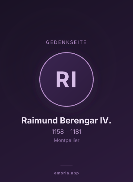 Gedenkportrait von Raimund Berengar IV.