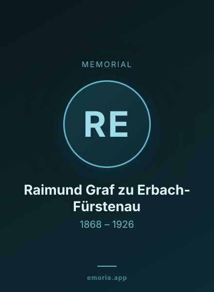 Memorial portrait of Raimund Graf zu Erbach-Fürstenau