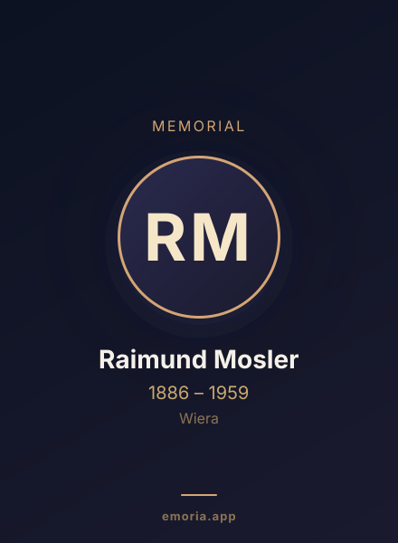 Memorial portrait of Raimund Mosler