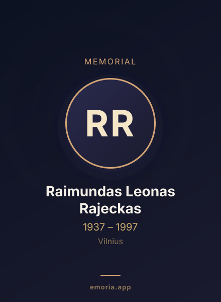 Memorial portrait of Raimundas Leonas Rajeckas