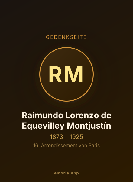 Gedenkportrait von Raimundo Lorenzo de Equevilley Montjustín