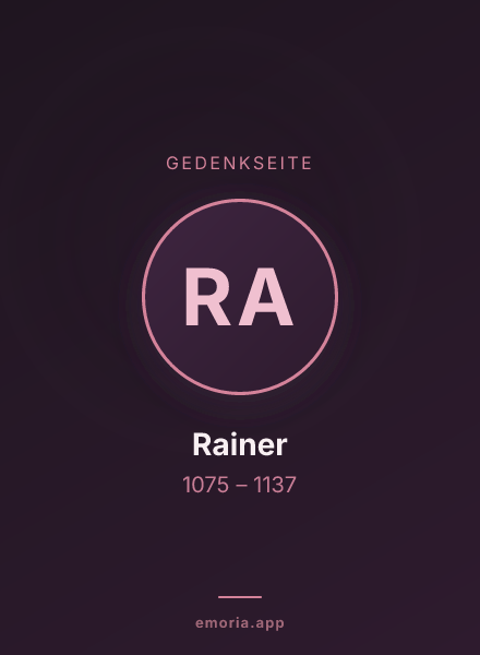 Gedenkportrait von Rainer