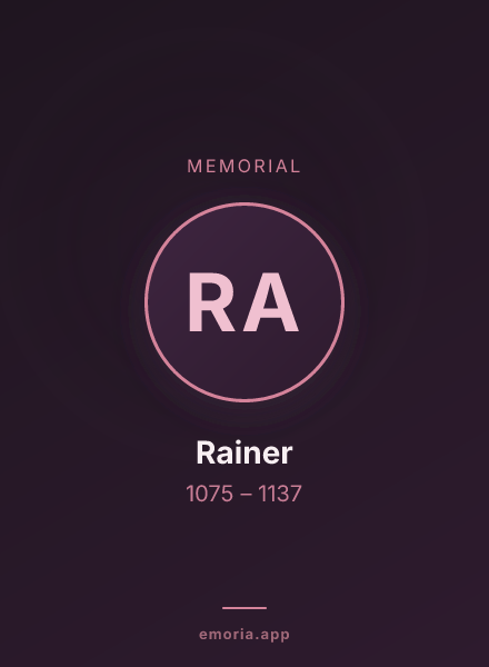 Memorial portrait of Rainer