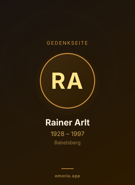 Gedenkportrait von Rainer Arlt