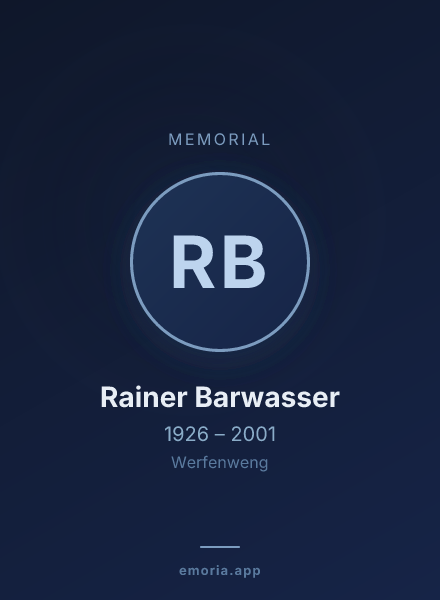 Memorial portrait of Rainer Barwasser