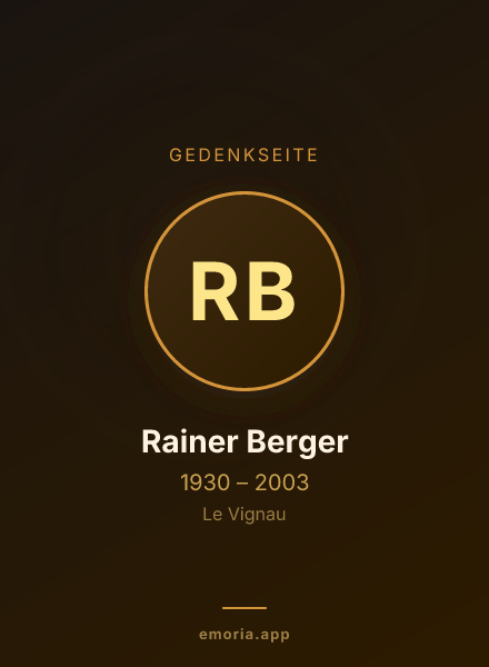 Gedenkportrait von Rainer Berger
