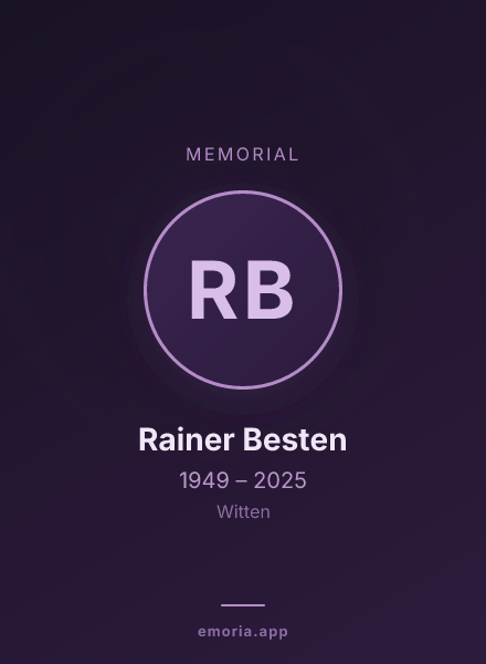 Memorial portrait of Rainer Besten