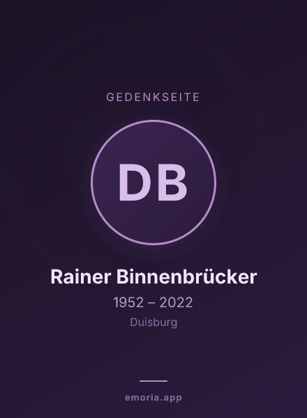 Gedenkportrait von Dipl.-Ing. Rainer Binnenbrücker
