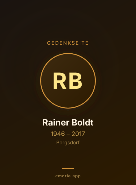 Gedenkportrait von Rainer Boldt