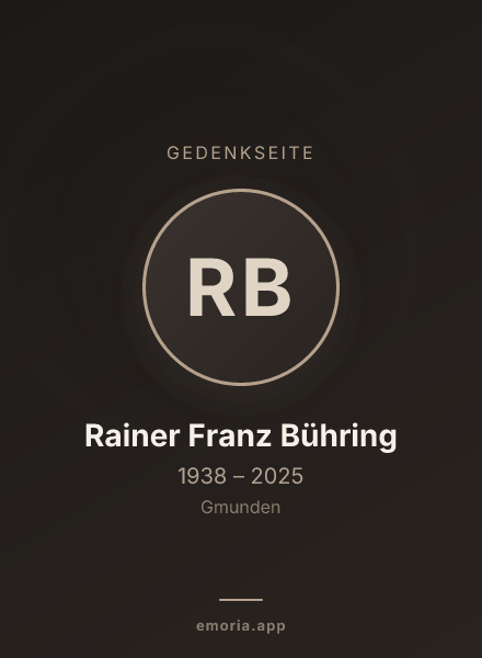 Gedenkportrait von Rainer Franz Bühring