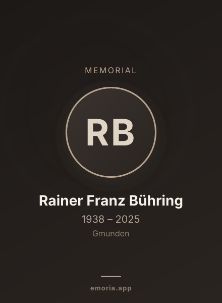 Memorial portrait of Rainer Franz Bühring
