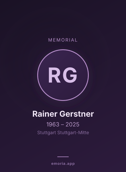 Memorial portrait of Rainer Gerstner