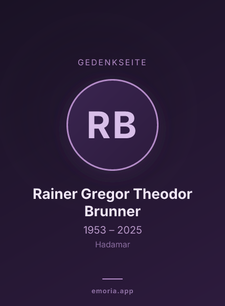 Gedenkportrait von Rainer Gregor Theodor Brunner