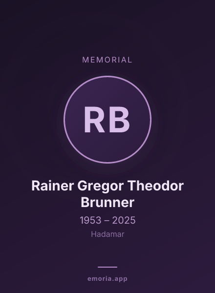 Memorial portrait of Rainer Gregor Theodor Brunner