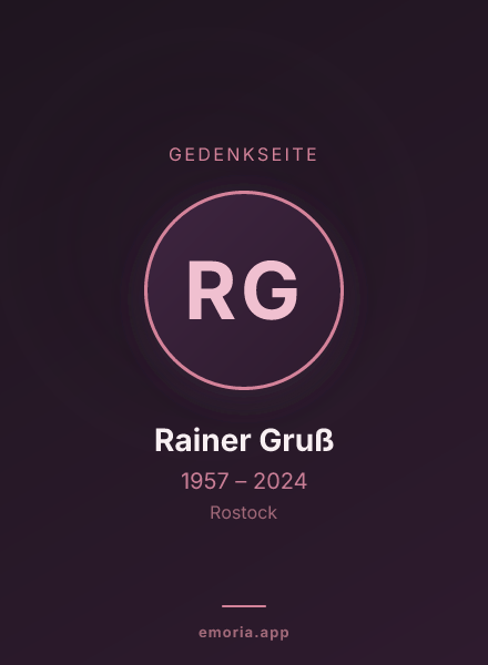 Gedenkportrait von Rainer Gruß