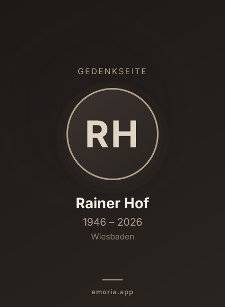 Gedenkportrait von Rainer Hof