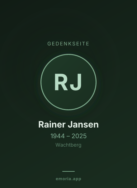 Gedenkportrait von Rainer Jansen