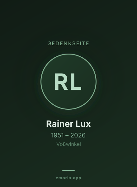 Gedenkportrait von Rainer Lux