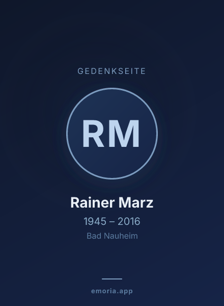 Gedenkportrait von Rainer Marz