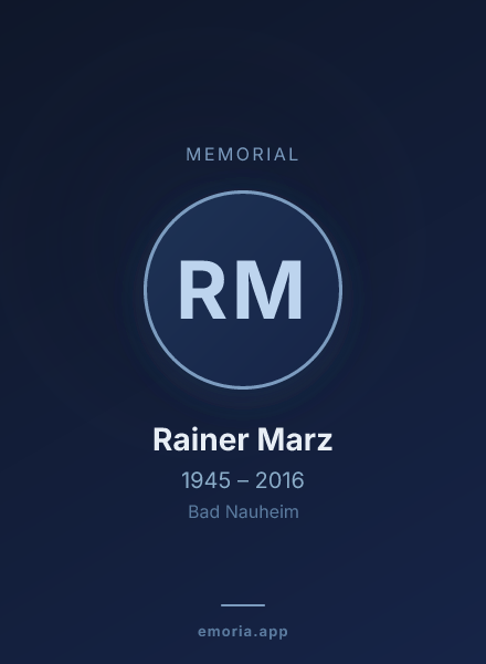 Memorial portrait of Rainer Marz