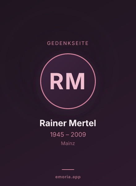 Gedenkportrait von Rainer Mertel