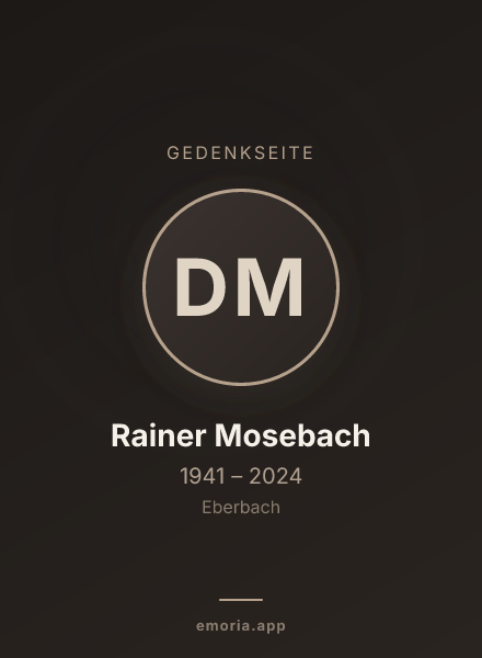 Gedenkportrait von Dr. Rainer Mosebach