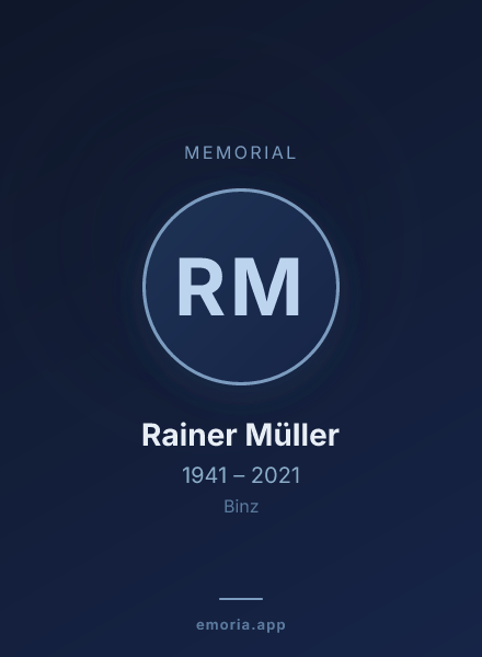 Memorial portrait of Rainer Müller