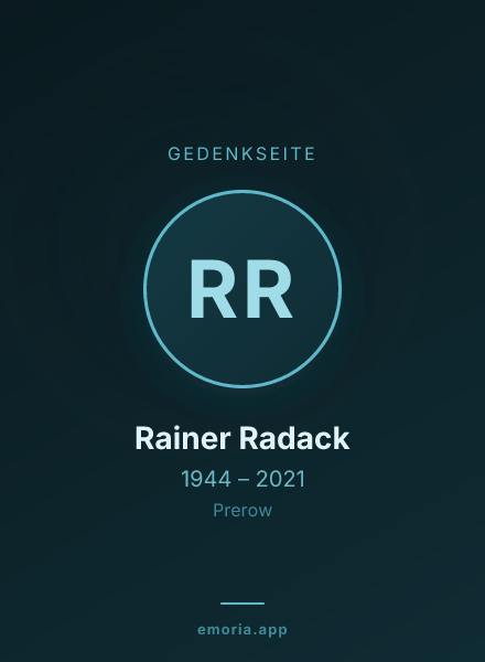Gedenkportrait von Rainer Radack
