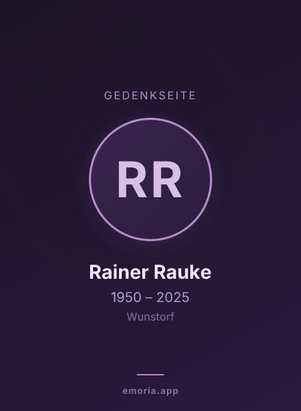 Gedenkportrait von Rainer Rauke