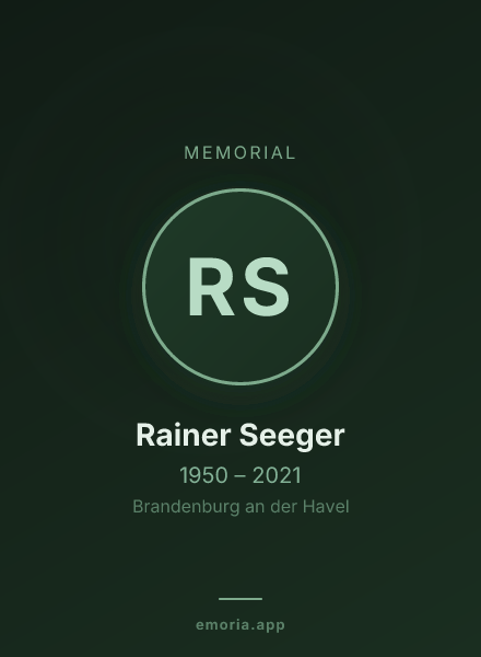 Memorial portrait of Rainer Seeger