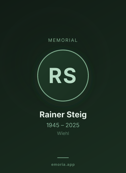Memorial portrait of Rainer Steig