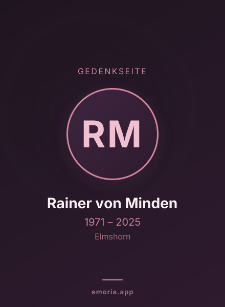 Gedenkportrait von Rainer von Minden