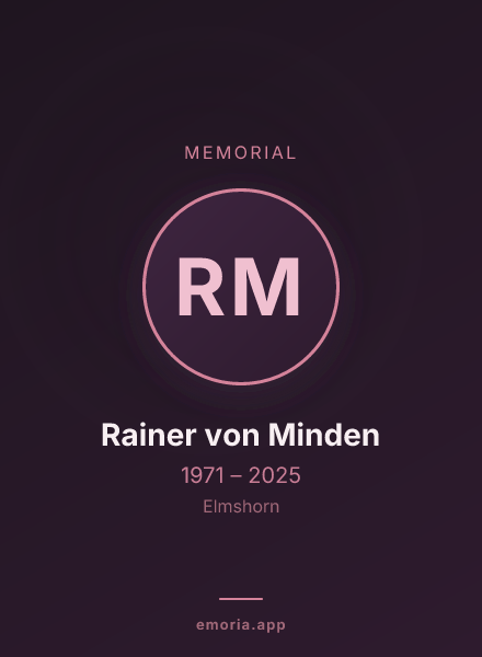 Memorial portrait of Rainer von Minden
