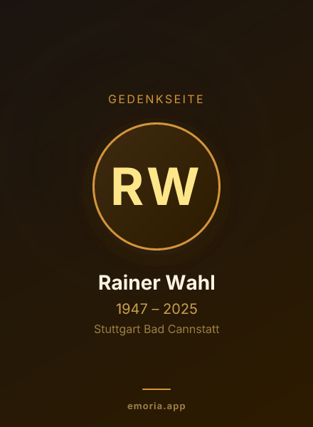 Gedenkportrait von Rainer Wahl