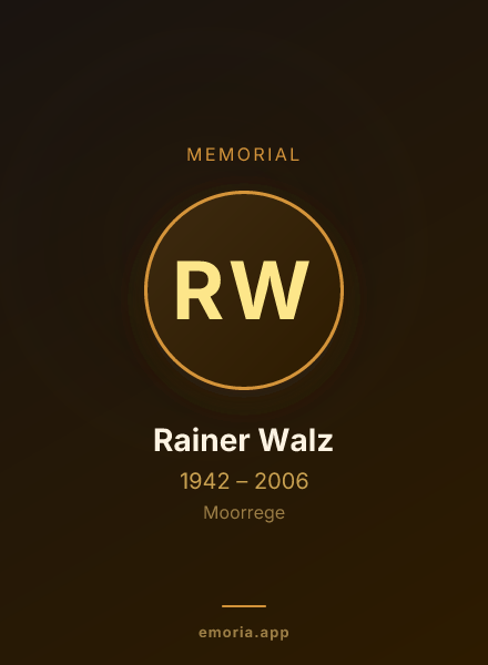 Memorial portrait of Rainer Walz