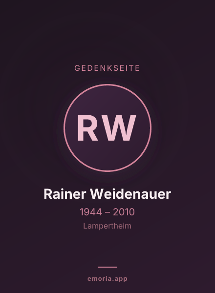 Gedenkportrait von Rainer Weidenauer