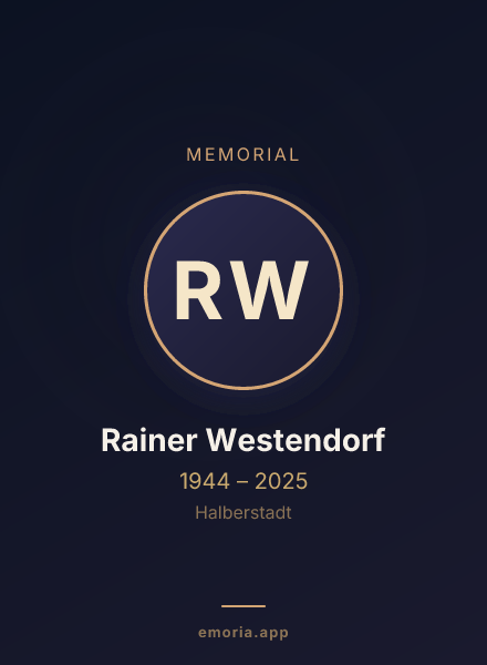 Memorial portrait of Rainer Westendorf