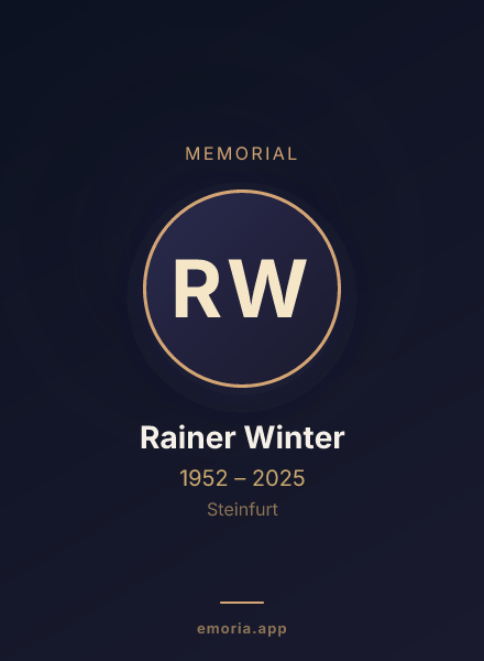 Memorial portrait of Rainer Winter