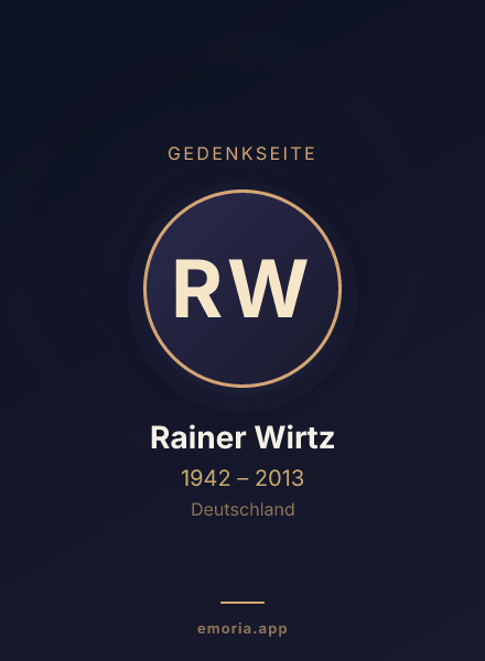 Gedenkportrait von Rainer Wirtz