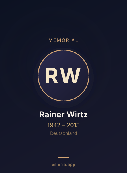 Memorial portrait of Rainer Wirtz