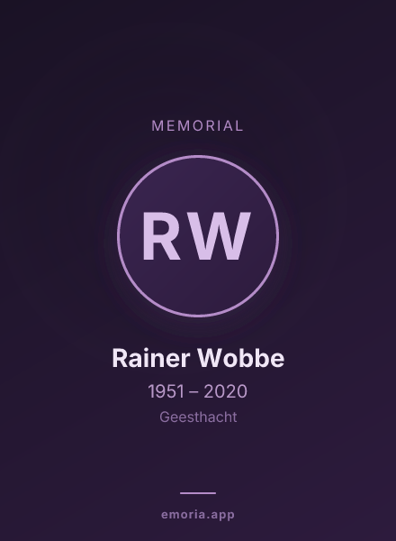 Memorial portrait of Rainer Wobbe