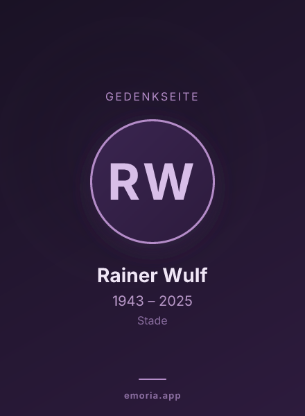 Gedenkportrait von Rainer Wulf