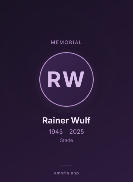 Memorial portrait of Rainer Wulf